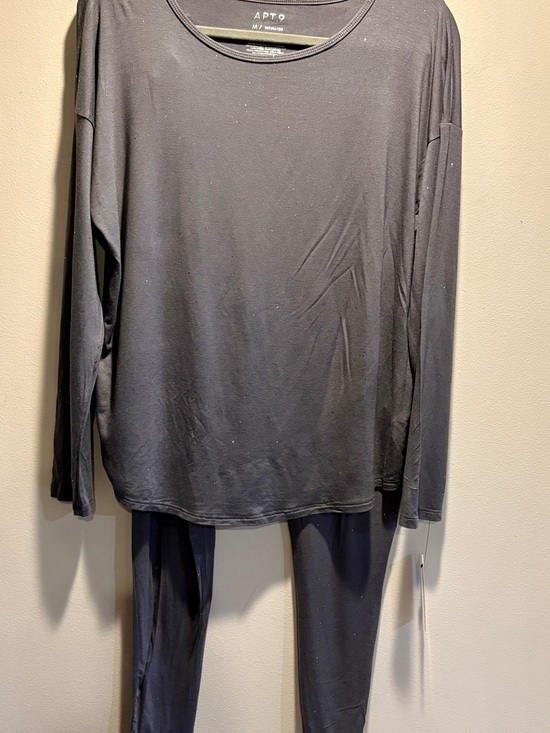 Apt. 9 Other - Apt. 9 Glitter PJ Set Long Sleeve Women’s  Cozy Lounge Sparkling Sleepwear NWT
